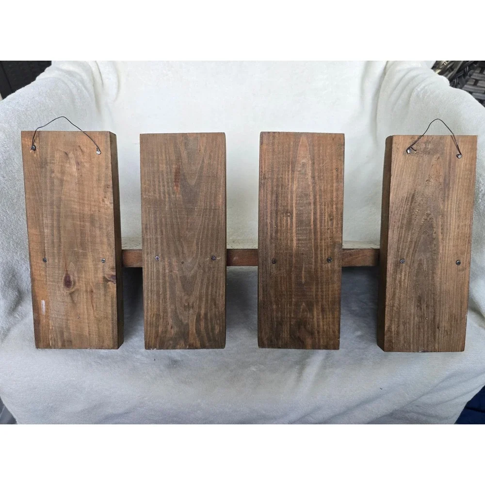 Steampunk Rustic Wood Wall Shelf Vintage Keys Doorknob Crackle Finish Farmhouse
